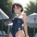 プールサイドの華 2枚目
