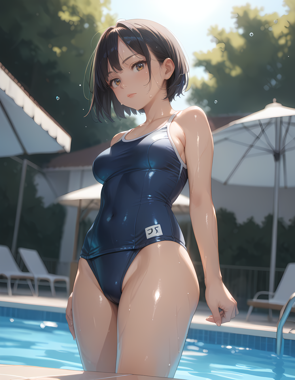 プールサイドの華