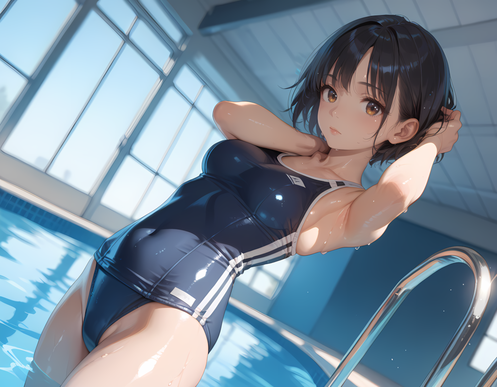 プールサイドの華