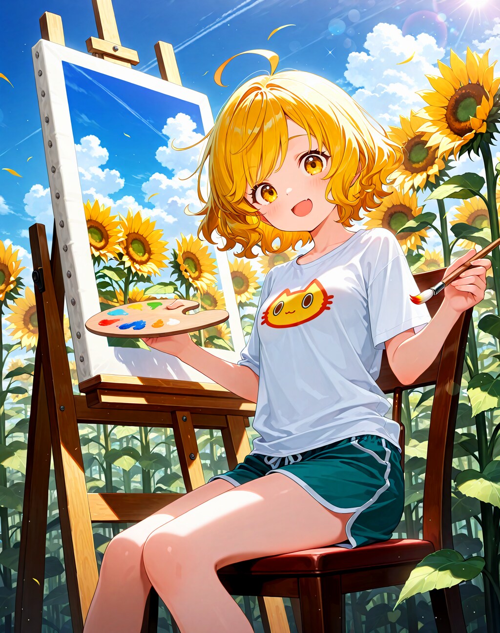 絵を描くユイちゃん