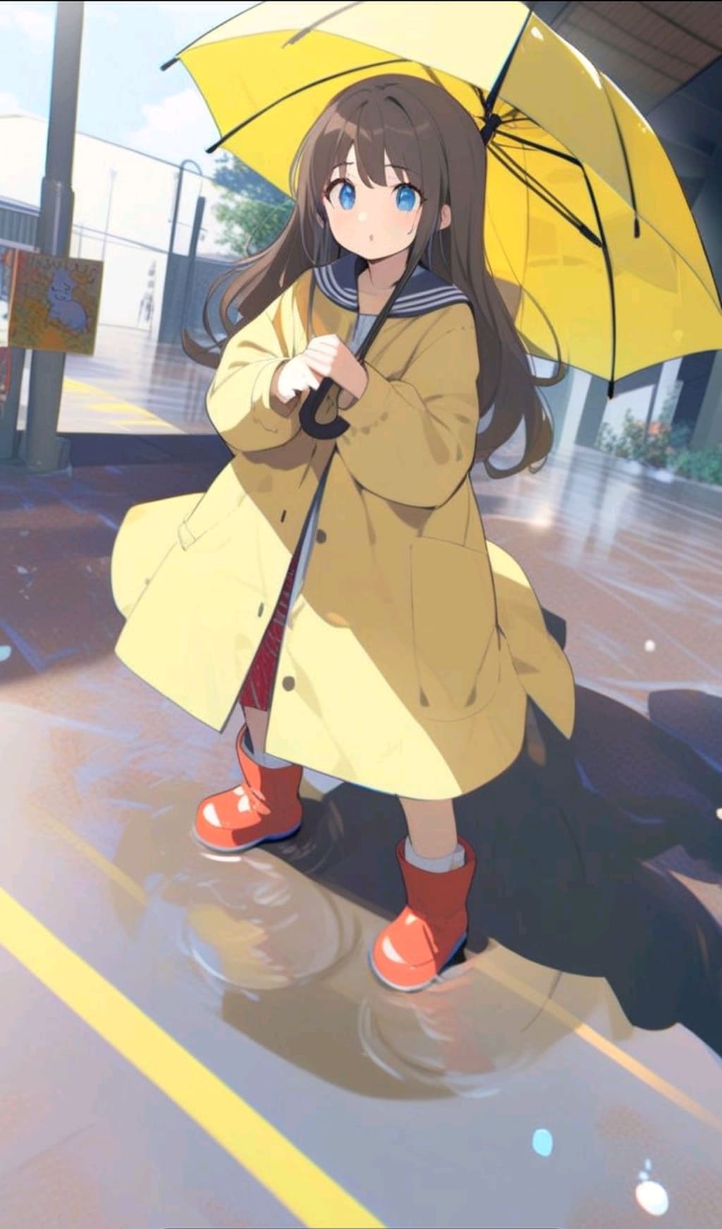 雨の日 散歩 小さな女の子