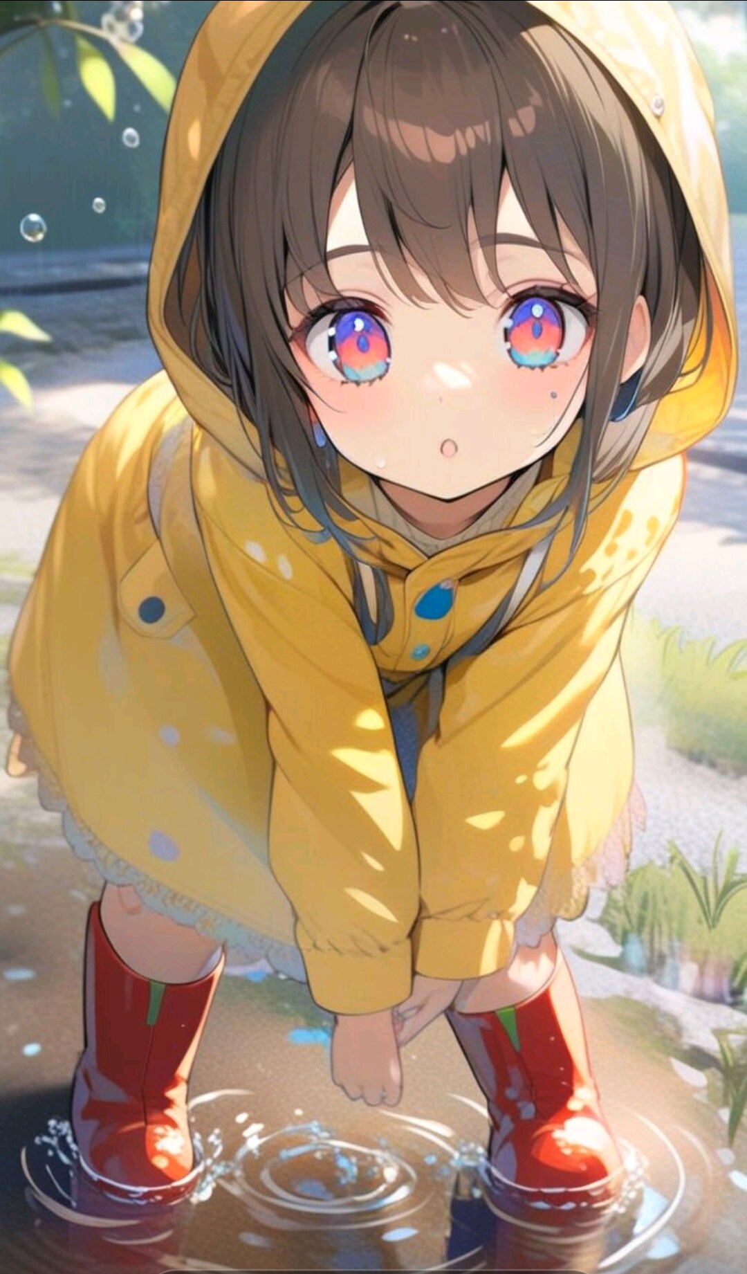 雨の日 散歩 小さな女の子 | の人気AIイラスト・グラビア