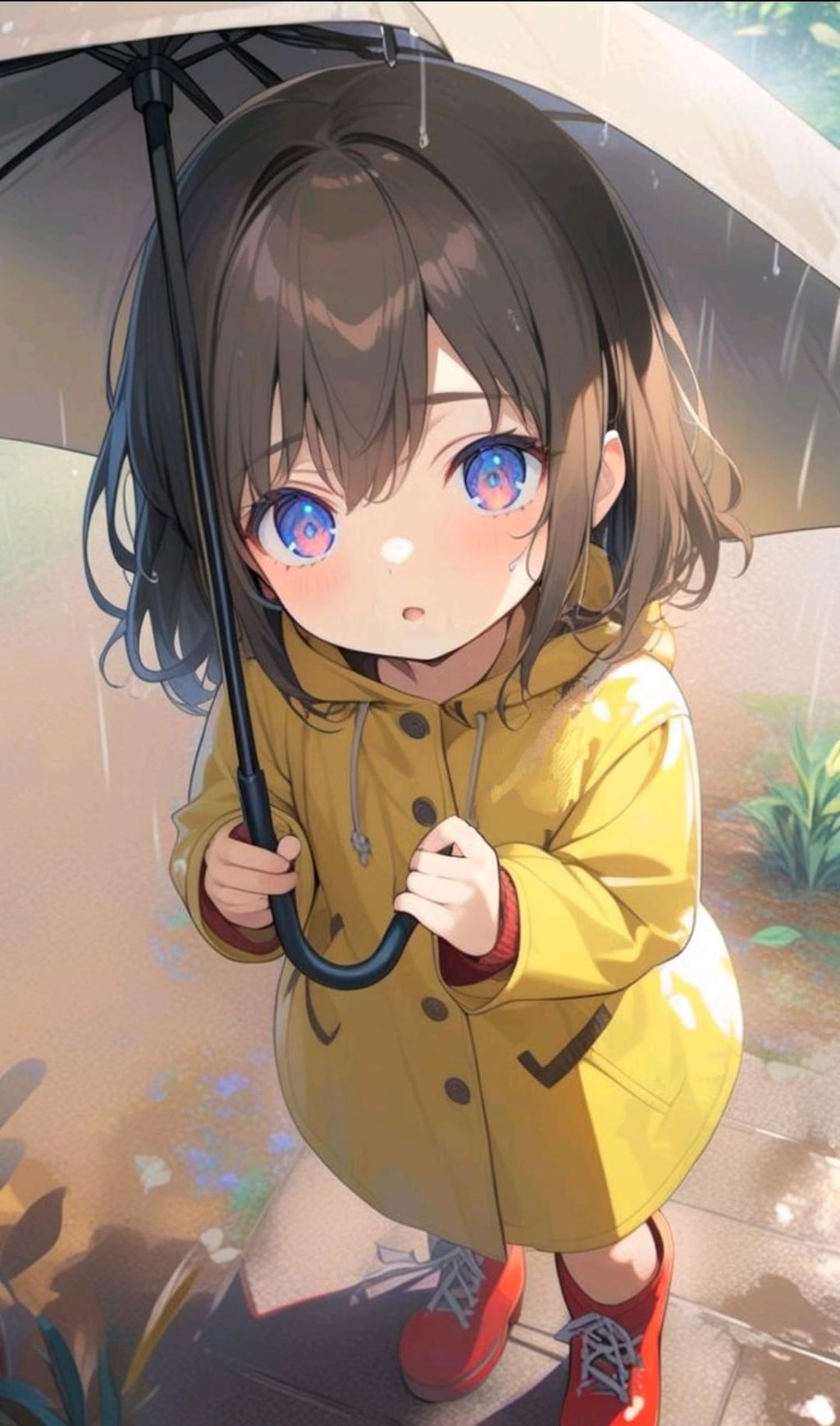雨の日 散歩 小さな女の子