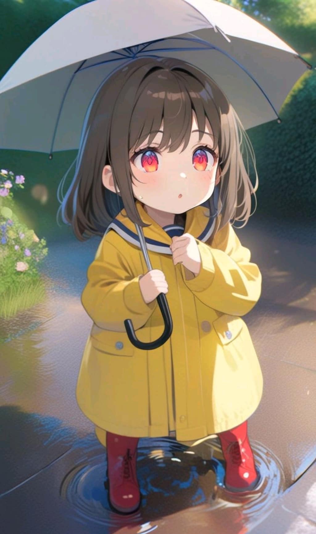 雨の日 散歩 小さな女の子