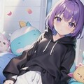 紫髪パーカーちゃん 3枚目