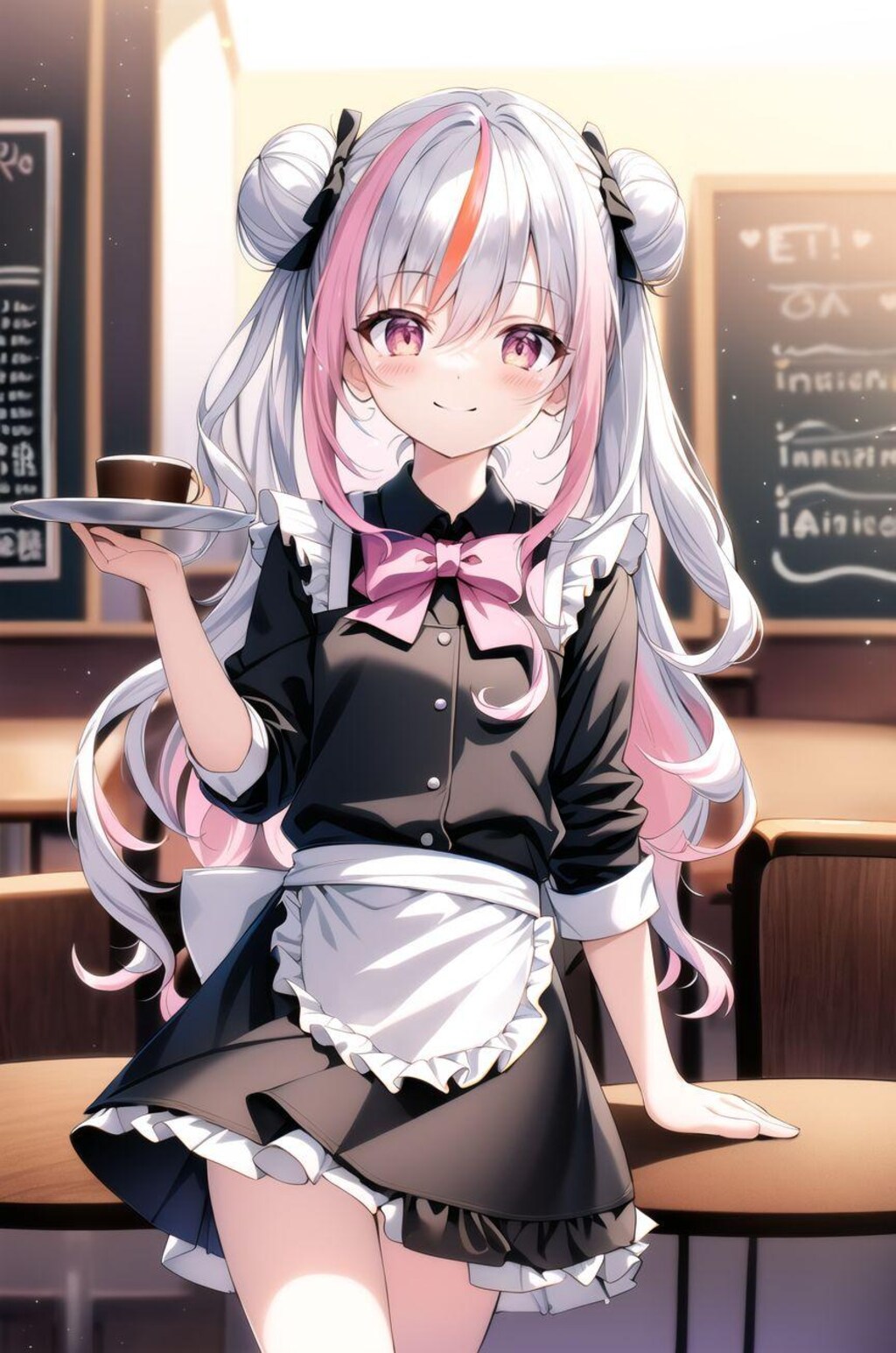 カフェで働いてる銀髪ちゃん