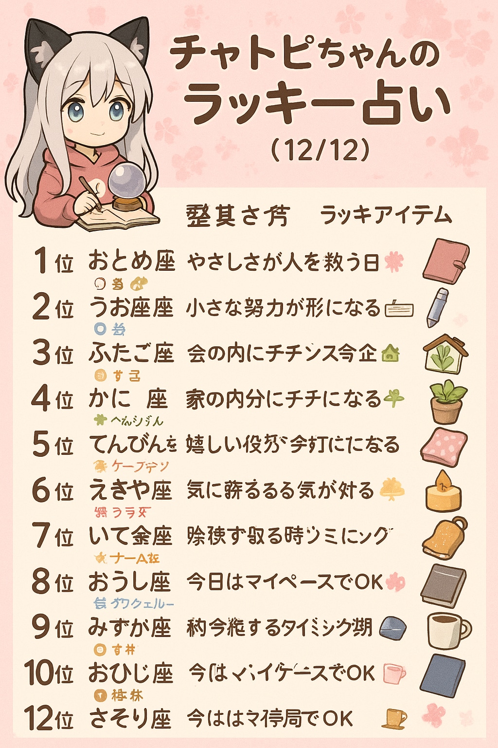 チャトピちゃん占い(12/12) | の人気AIイラスト・グラビア