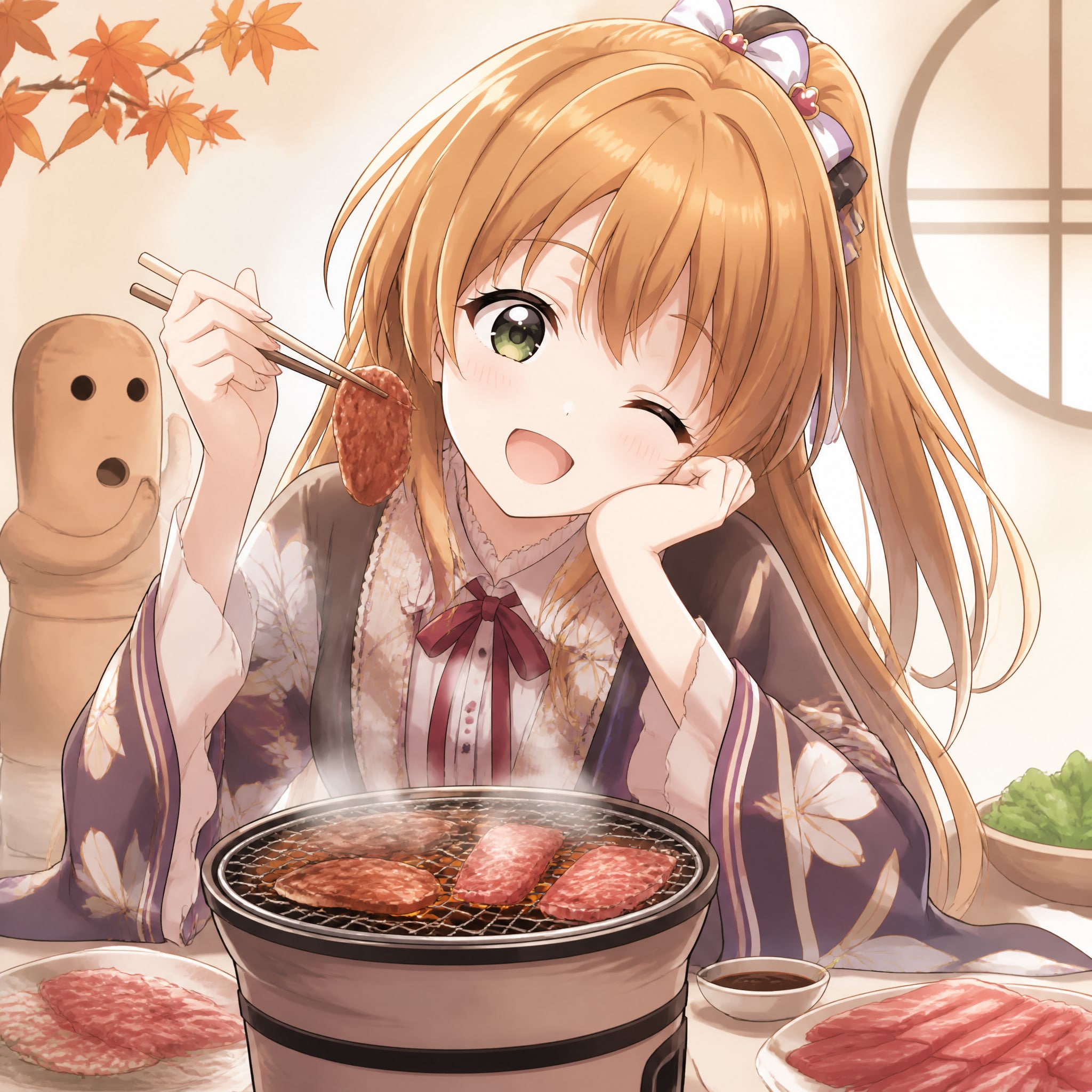 秋の大正ロマン焼肉グルメ娘爆誕！はにわと野菜も！（１）3時のアイドル　GPTimages2.0 | の人気AIイラスト・グラビア
