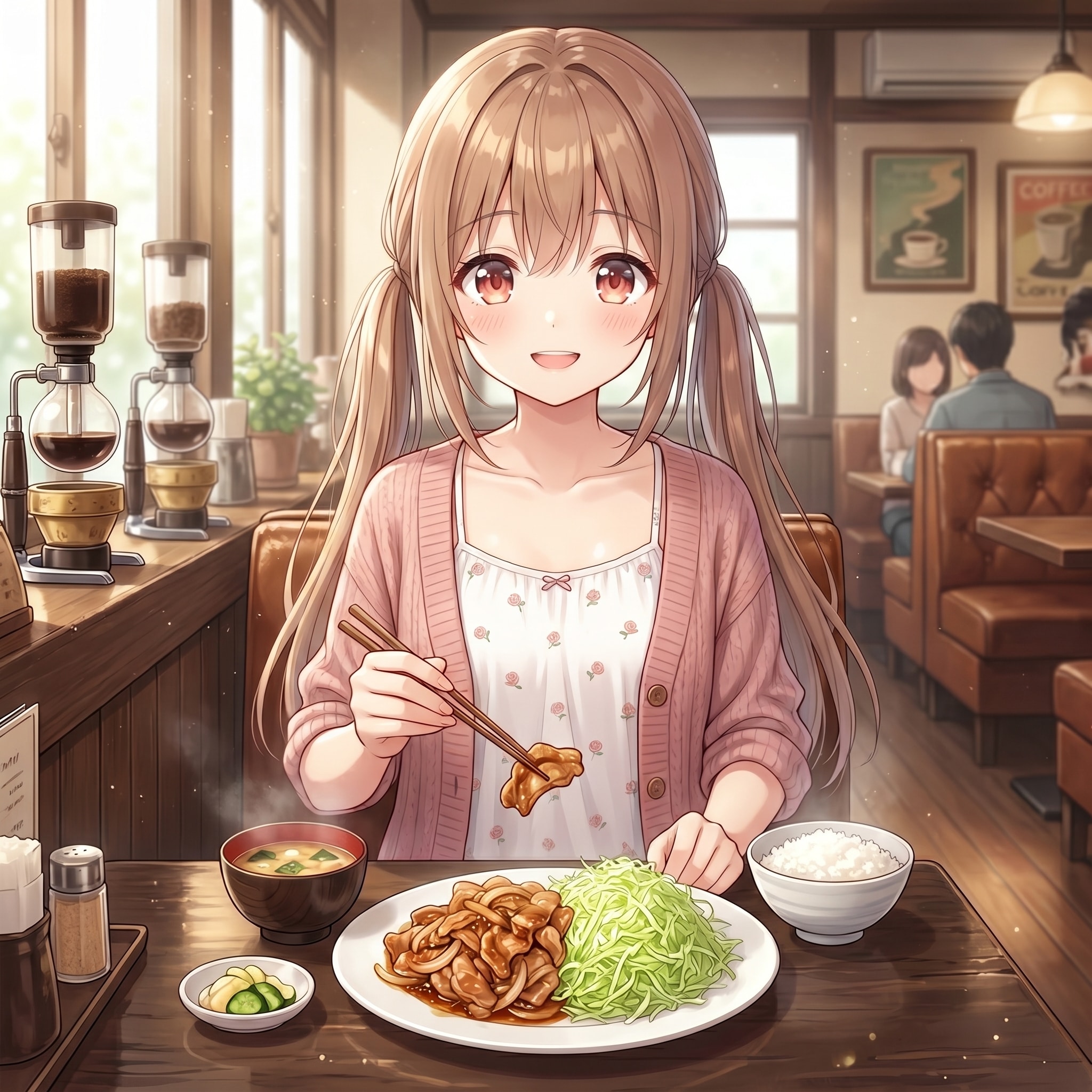 梢とランチ（７）生姜焼きランチ | の人気AIイラスト・グラビア