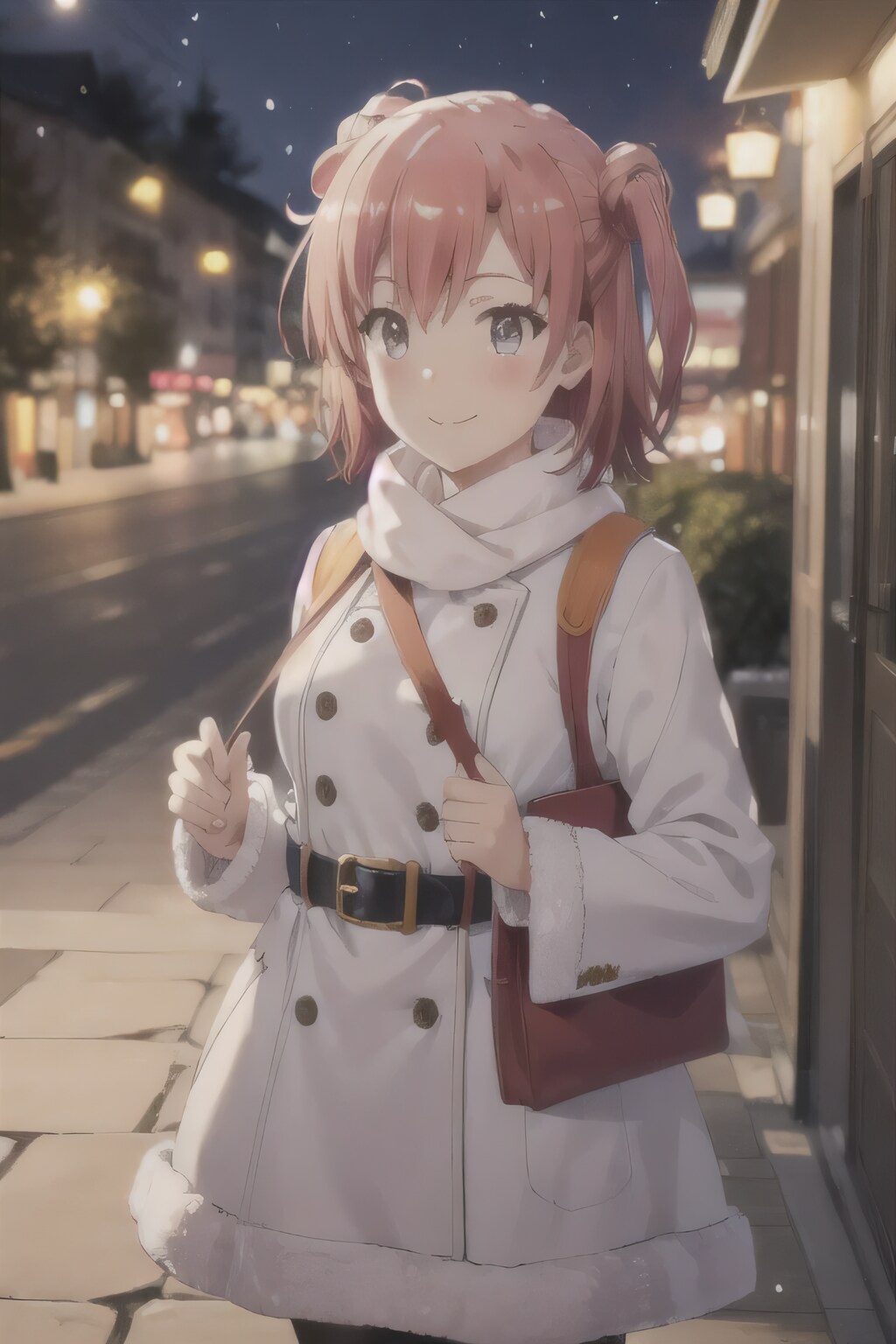 ピンク髪ツインテでコートの少女 | の人気AIイラスト・グラビア