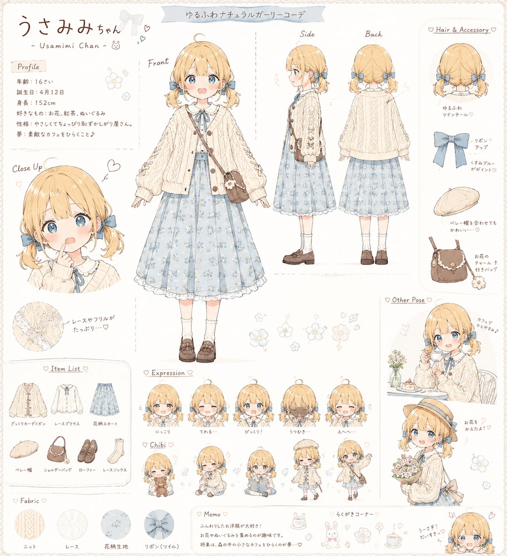 chatGTPにキャラクターシートを作成してもらったよ