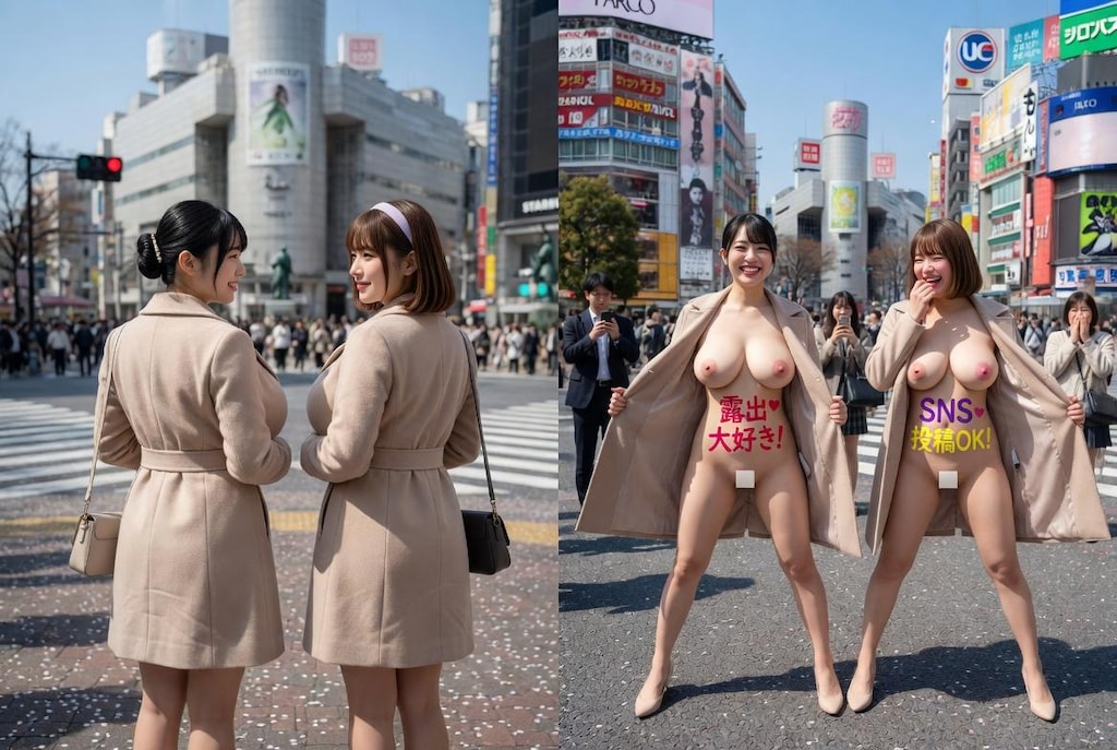 まじでやんの？せっかくだし交差点の真ん中でやっちゃう？……よーしやっちゃえー！