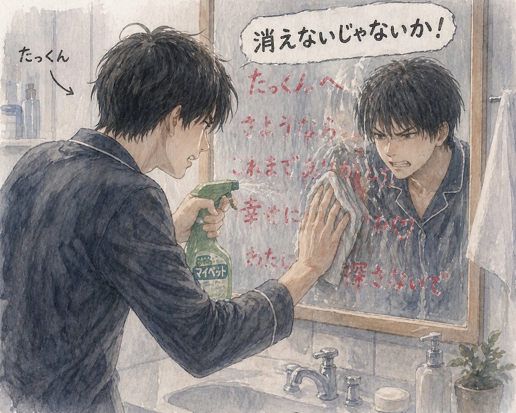 ルージュ、いや油性ペンの伝言