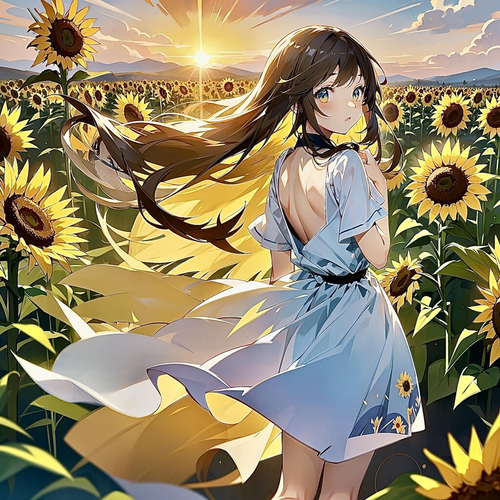 ひまわり畑　(seaart)