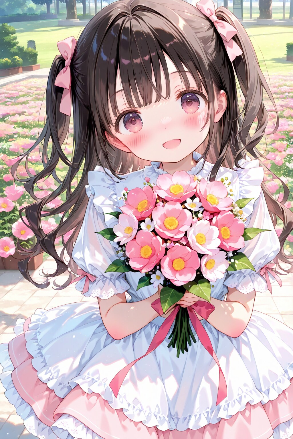 月ちゃんからもお花を(^^)