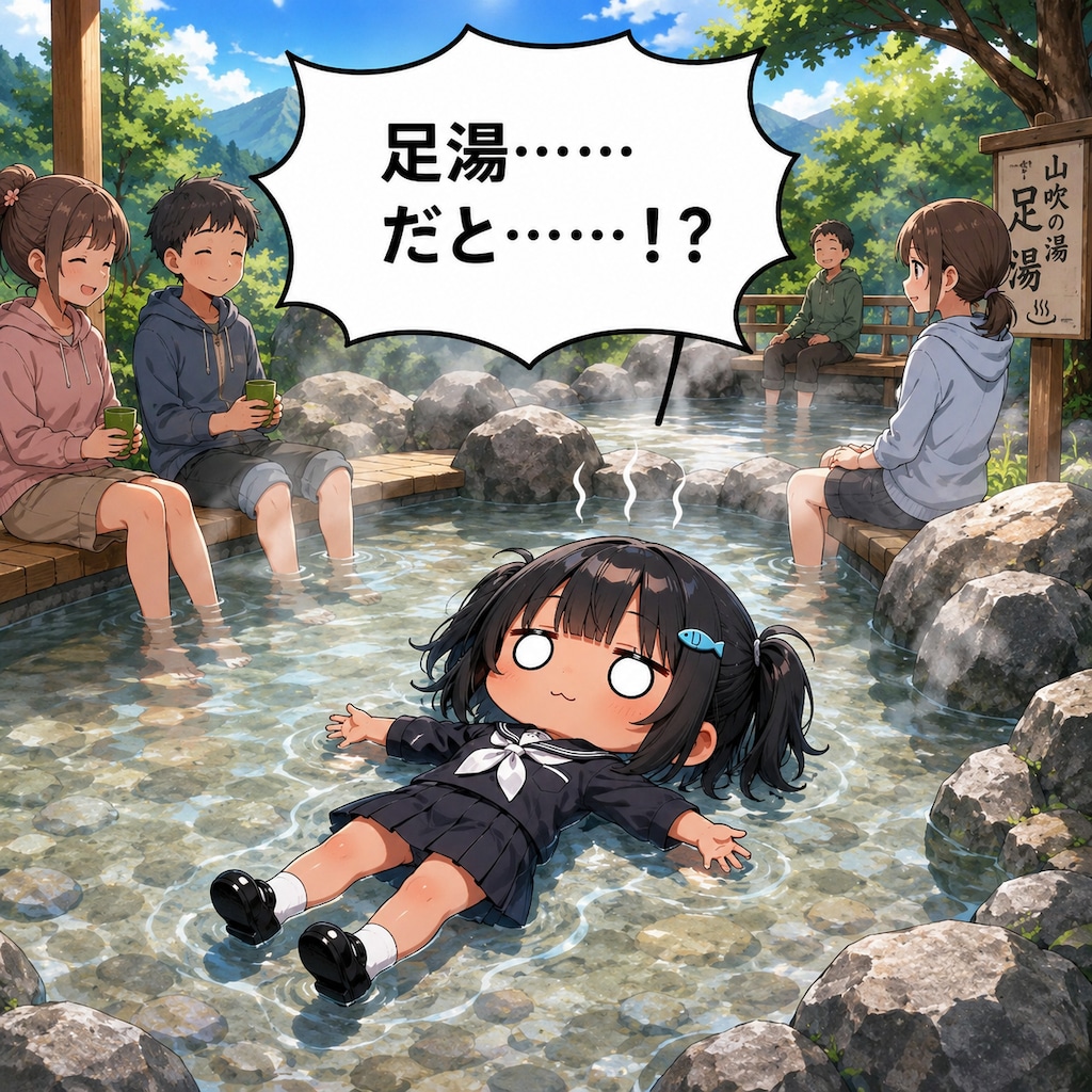 温泉に浸かるこなつちゃん