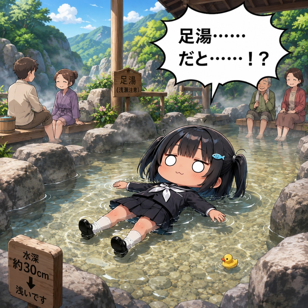 温泉に浸かるこなつちゃん