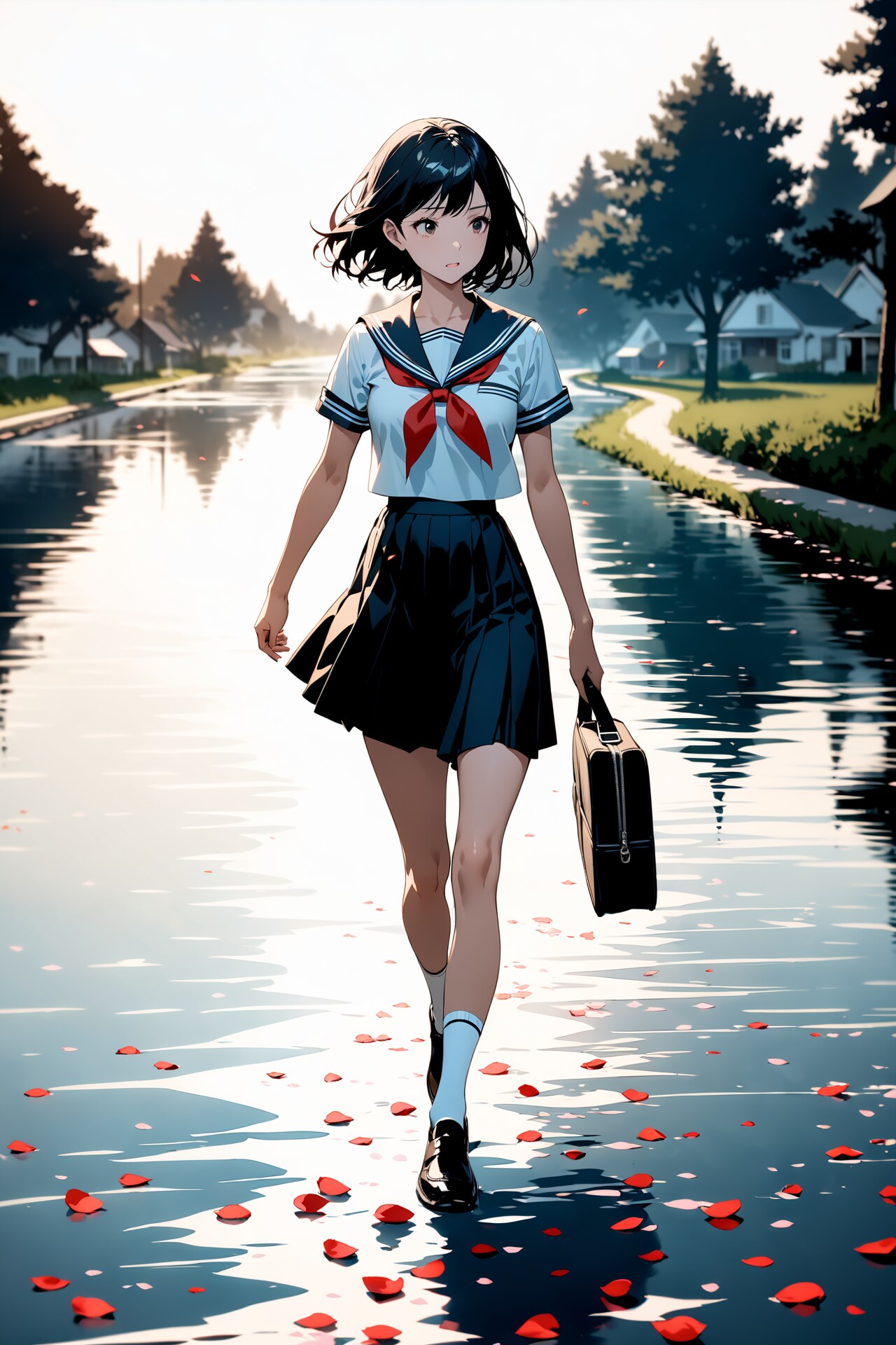 私だけの通学路 | の人気AIイラスト・グラビア