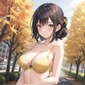 赤・黄・橙な紅葉カラーの下着姿 2枚目
