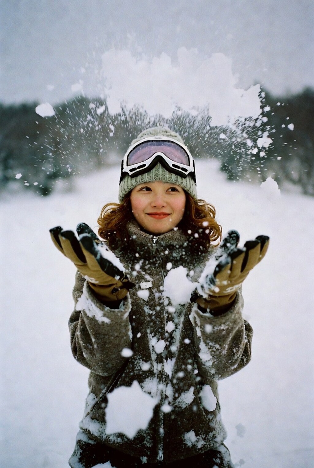 ゲレンデでスノーボード