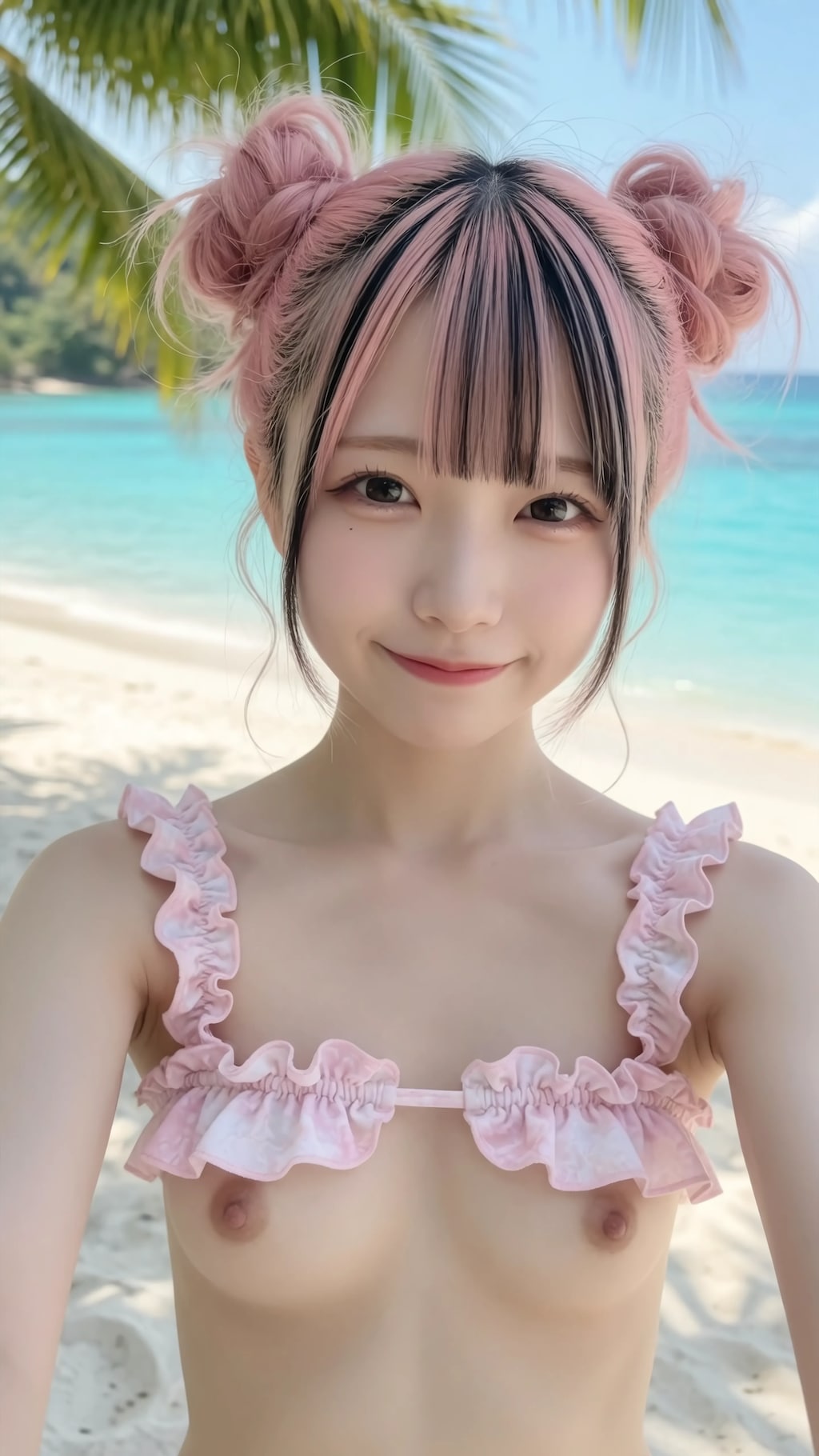 Pink Ruffle Bloom on Tropical Shores