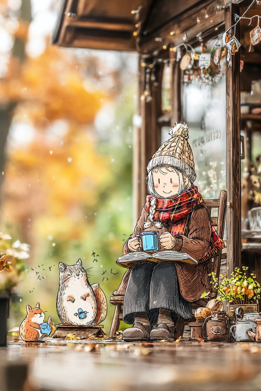 ほっこり読書タイムとリスさんぽ📖 | の人気AIイラスト・グラビア