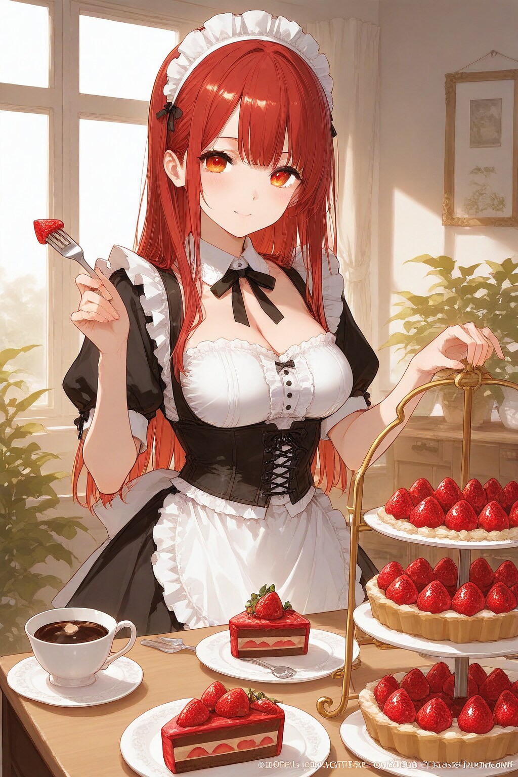 a bright red strawberry tart | の人気AIイラスト・グラビア