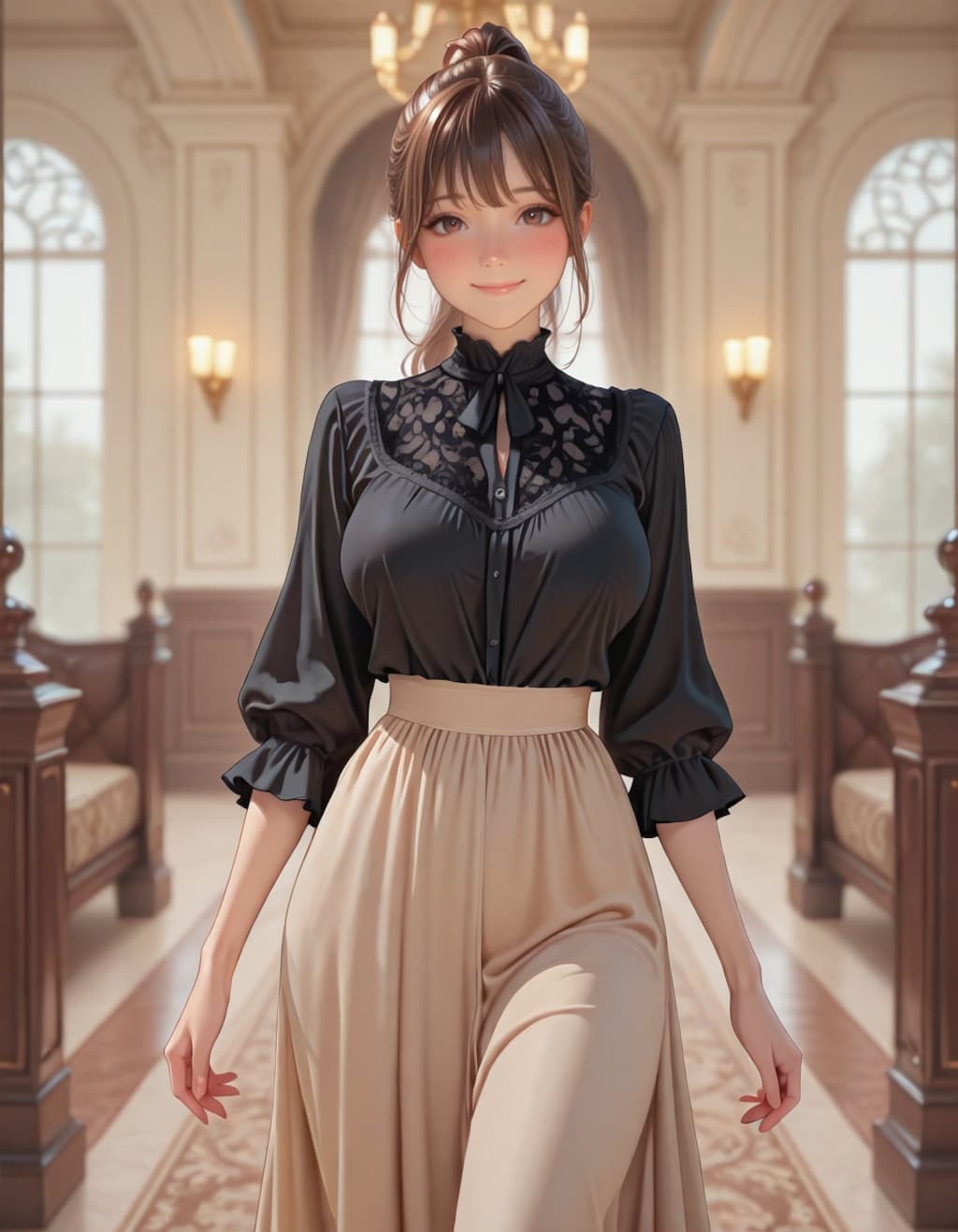 豪華な屋敷の娘