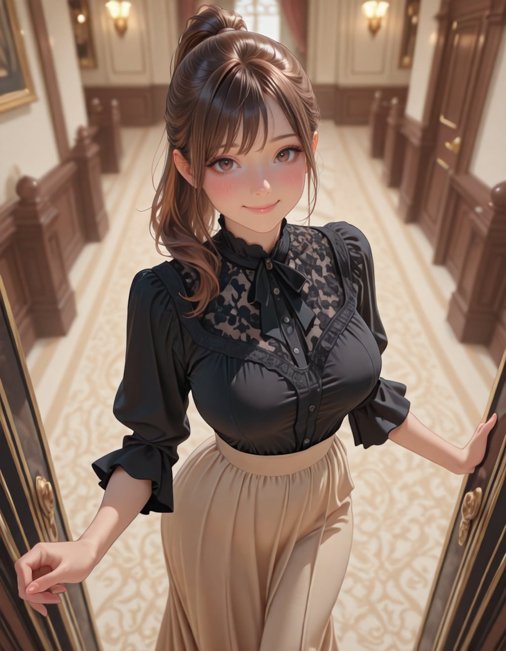 豪華な屋敷の娘