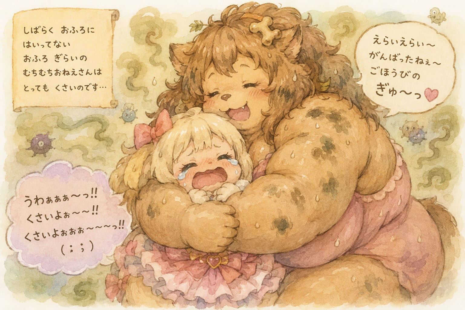 むちむちおねえさんけものとぎゅーっ（すごくくさい）