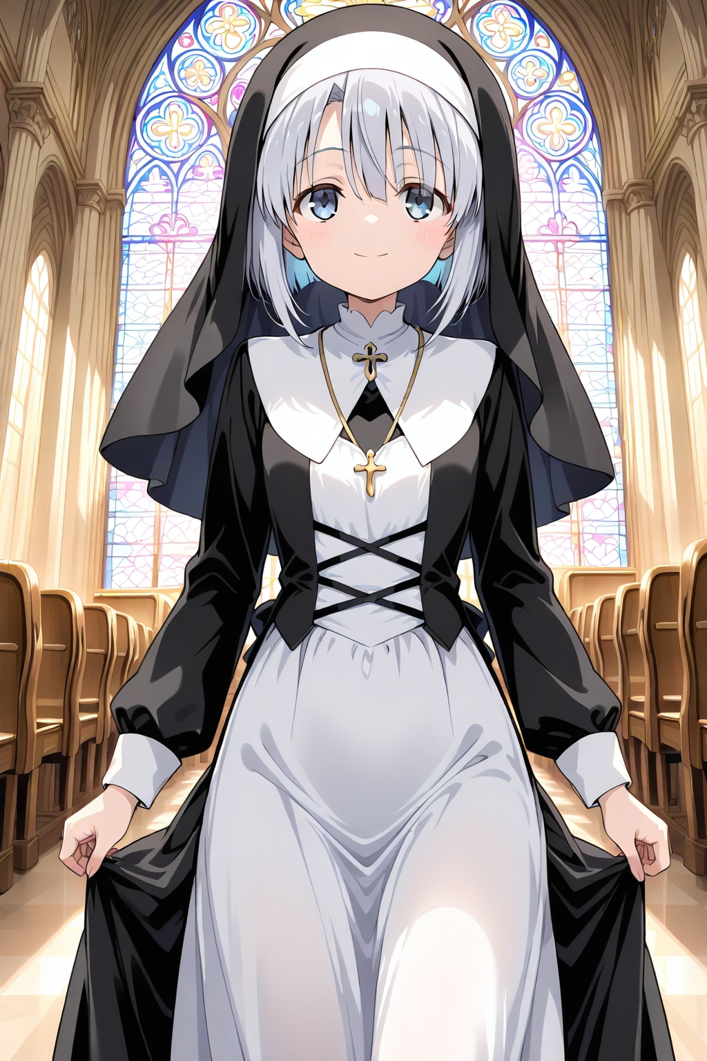 銀髪の秘密の祈り | の人気AIイラスト・グラビア