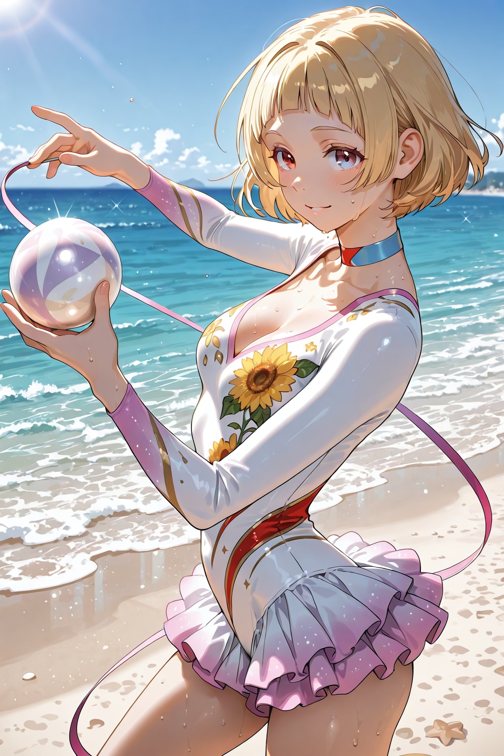 海辺で特訓👊