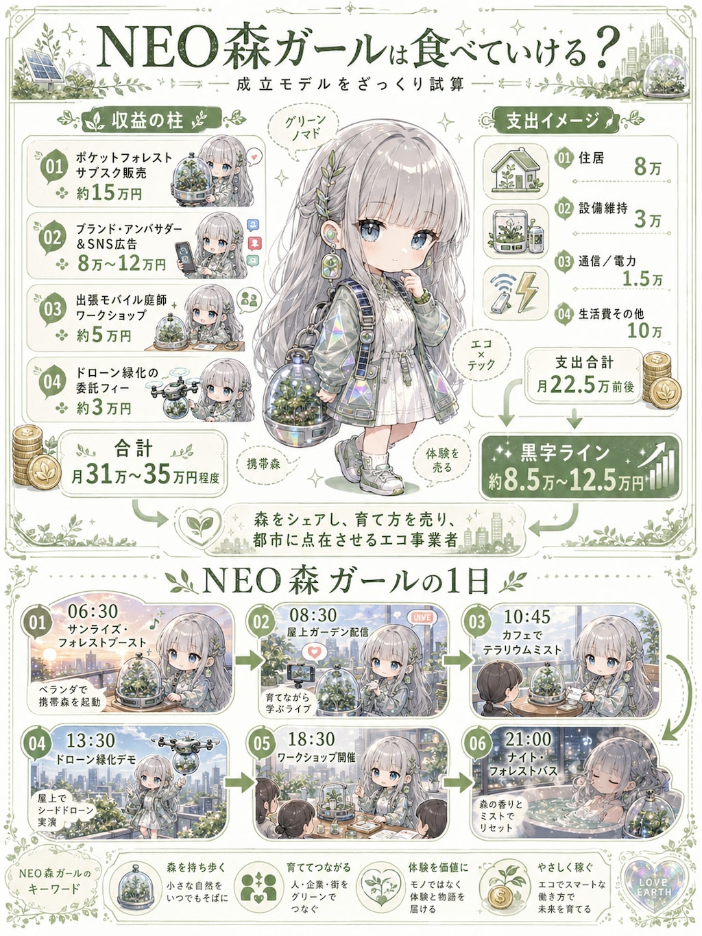 NEO森ガール ～Wi-Fiではなく光合成を頼りに巡る、エコテック版デジタルノマド～