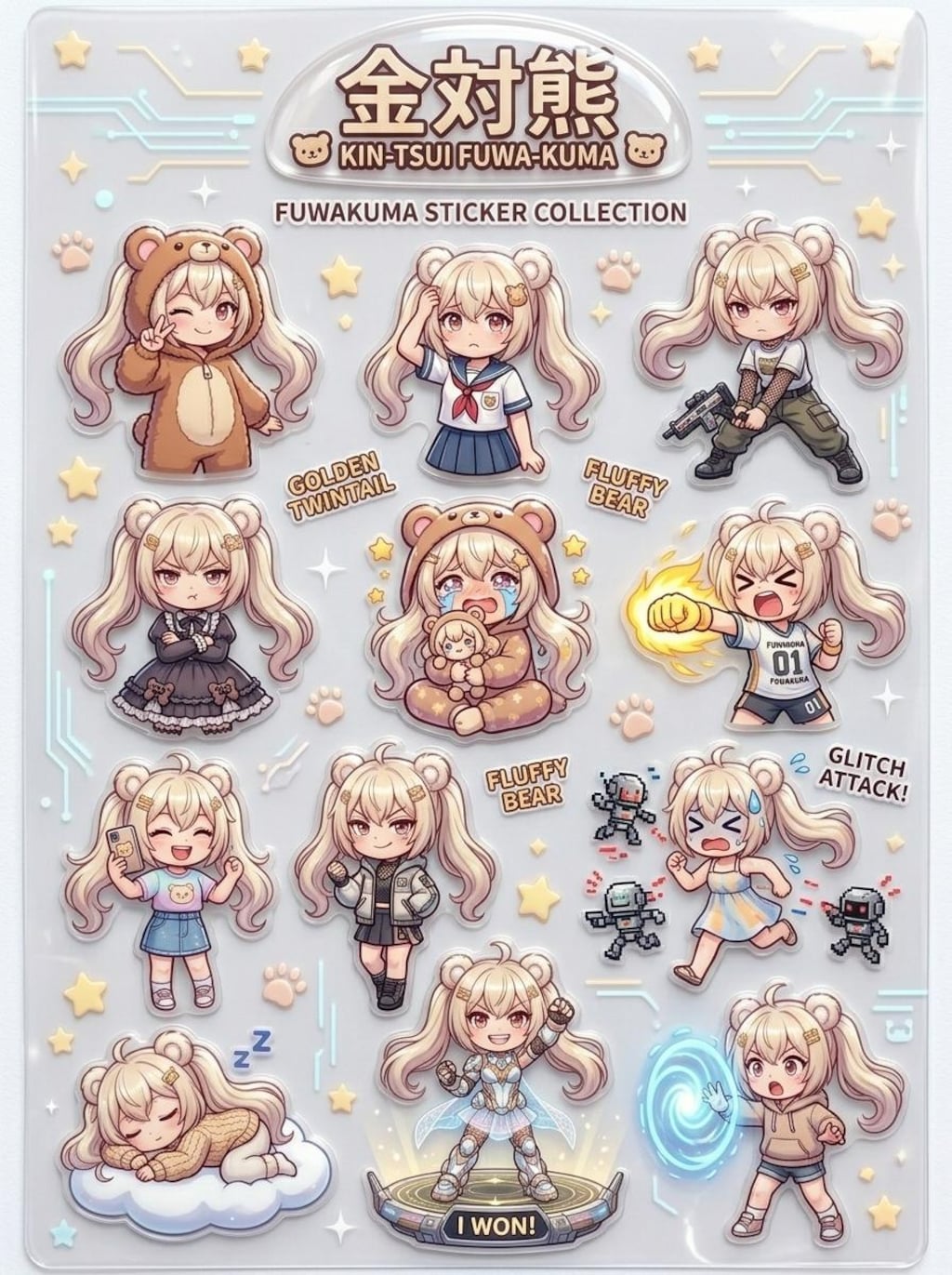 金ツイふわくま。4月6日 #シールの日