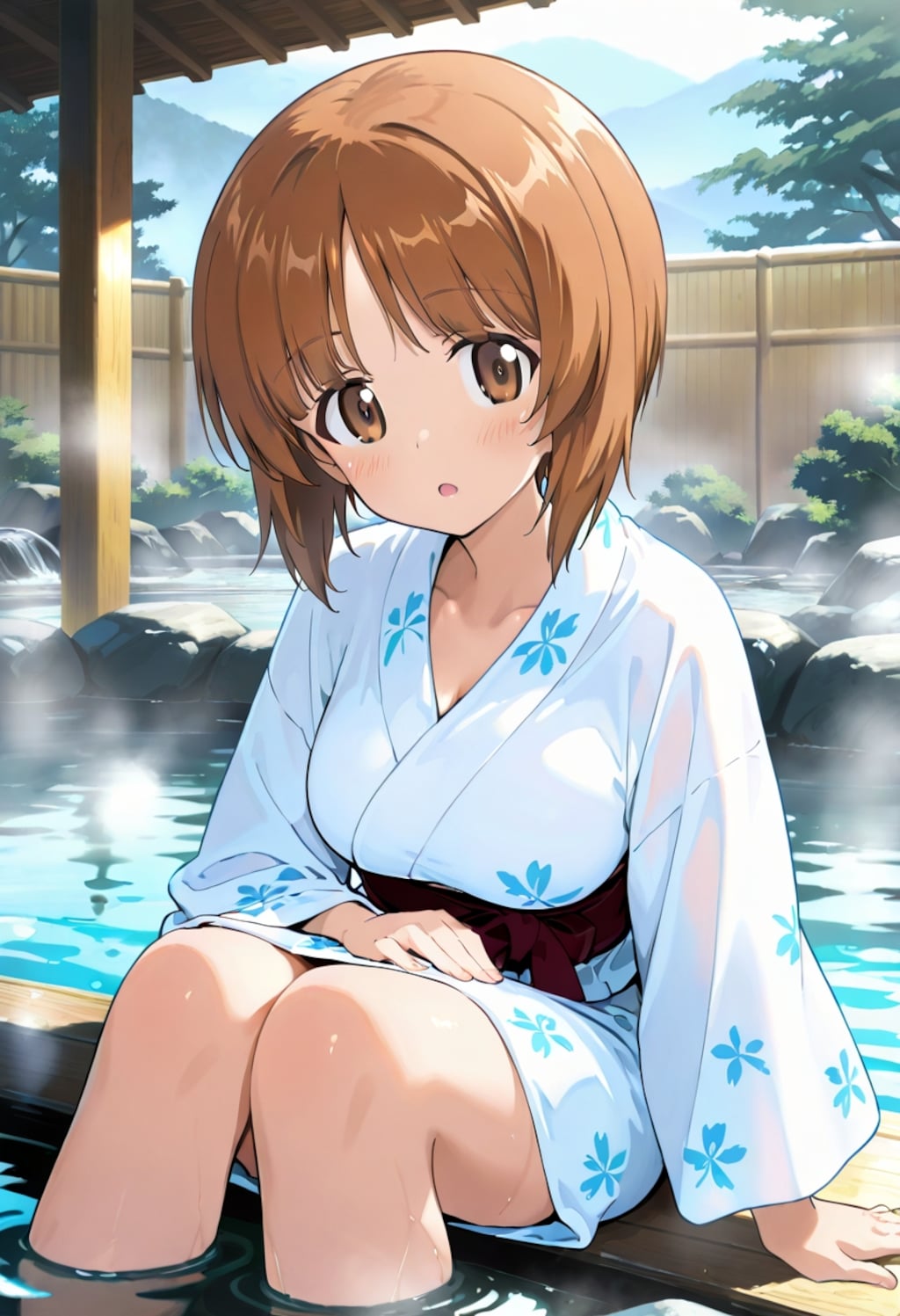 西住みほ、温泉