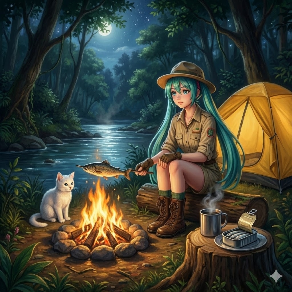 夜のキャンプ | の人気AIイラスト・グラビア