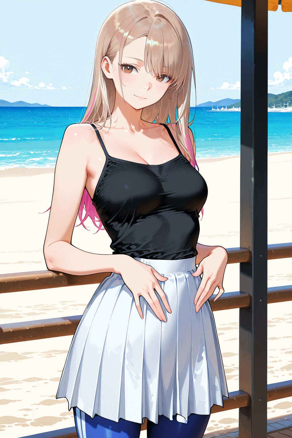 黒キャミソール＋レギンス