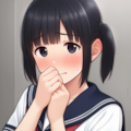 恥じらう仕草 セーラー服 2枚目
