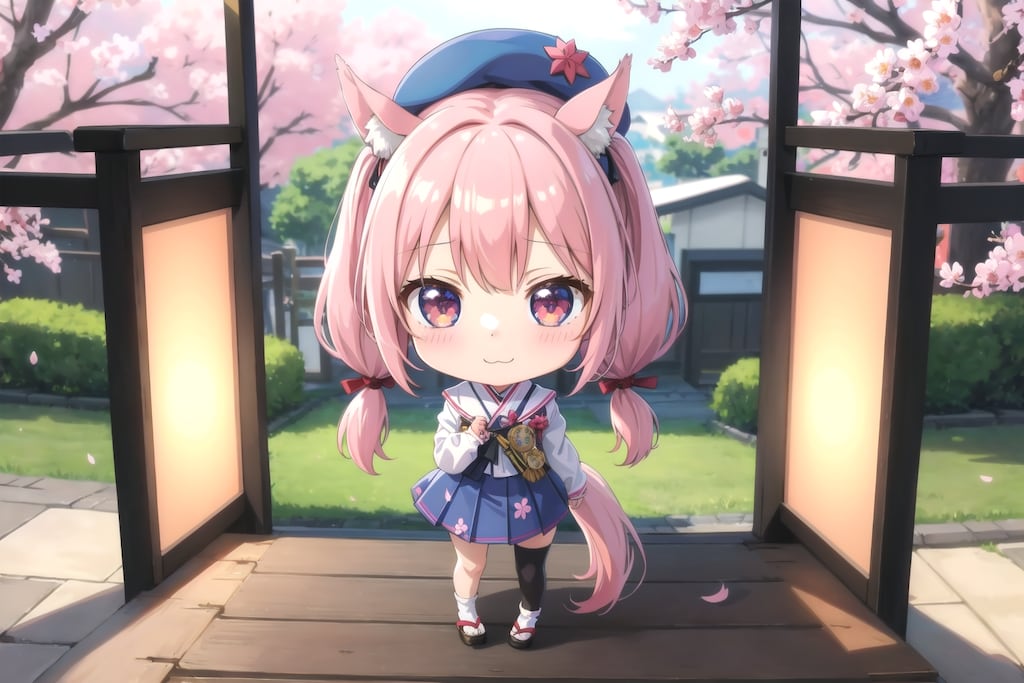 V4B_桜と、ウマちびちゃん。