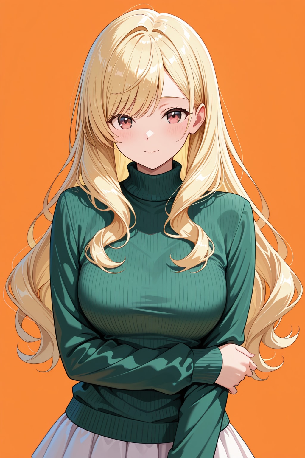 タートルネック＋ミニスカート