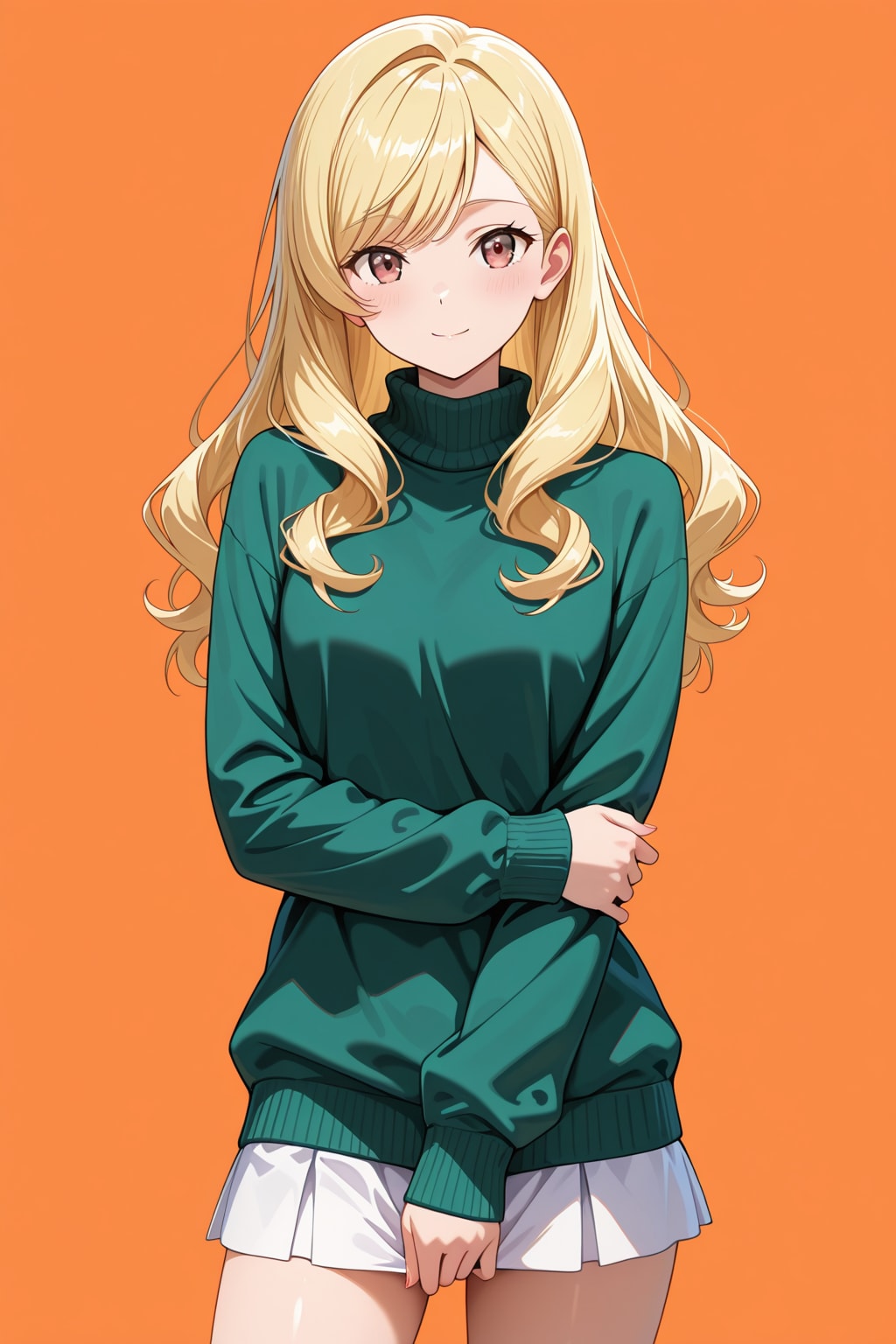 タートルネック＋ミニスカート