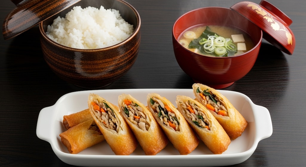 摩訶不思議食堂の春巻き膳