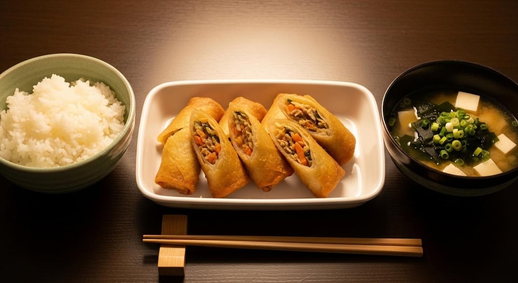 摩訶不思議食堂の春巻き膳