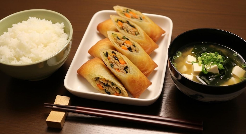 摩訶不思議食堂の春巻き膳