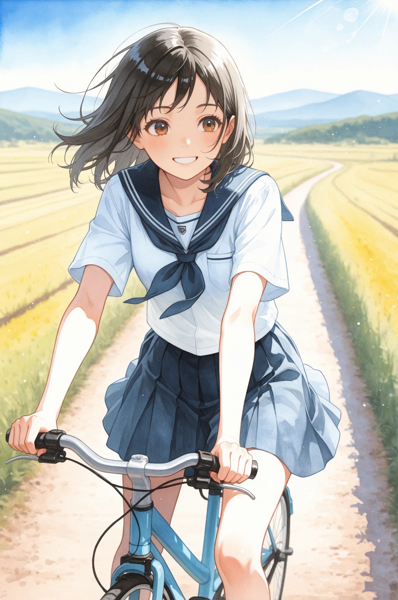 自転車に乗って | の人気AIイラスト・グラビア