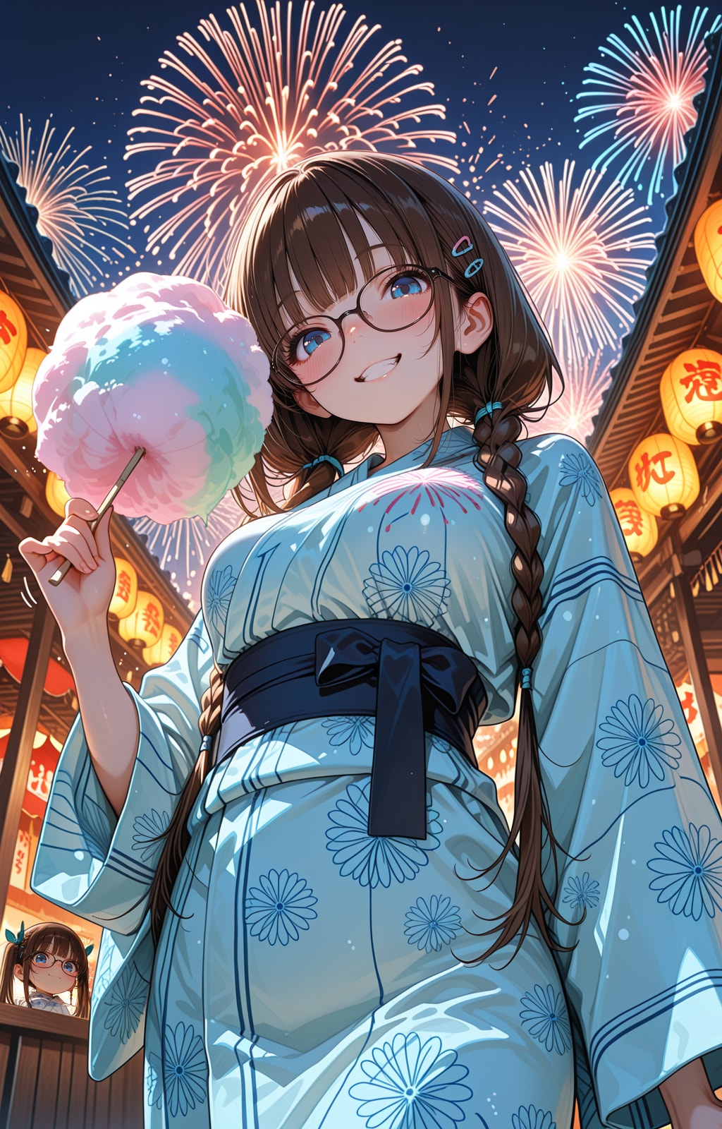 【眼鏡三つ編み２】夏祭りにて
