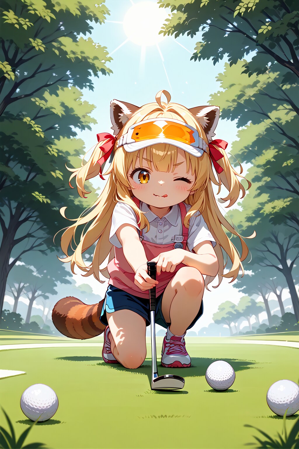 真剣に芝を読もうとするも全く読めないピナ | の人気AIイラスト・グラビア