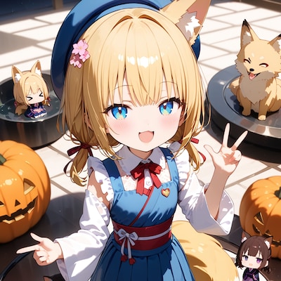 おう-、キツネさんいらっしゃ-い!