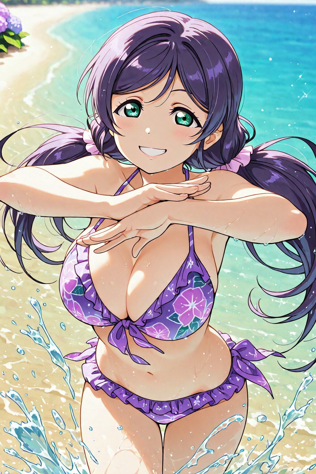 紫陽花柄ビキニののんたん🪻👙🏖️❤️