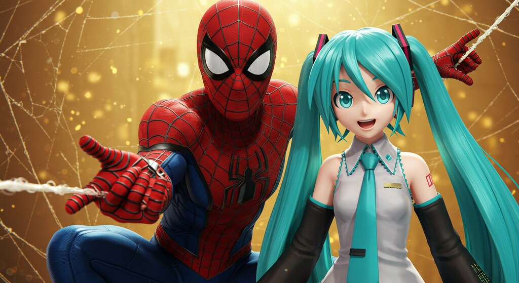 スパイダーマンと初音ミク